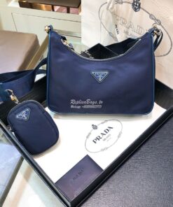 Replica Prada Re-Edition Nylon Multi-Pochette Bag 1BH204 Navy Blue