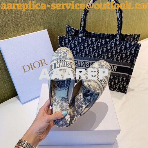 Replica Dior Off Dior Mule StoneGrey Ecru Embroidered with Toile de Jo 2