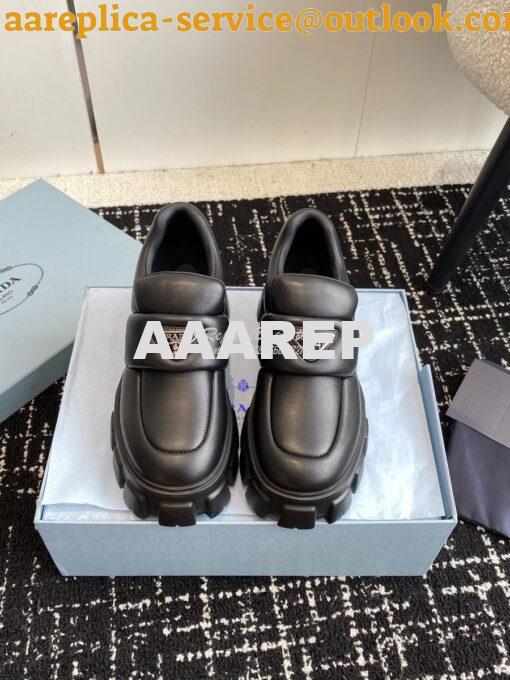 Replica Prada Soft Padded Nappa Leather Loafers 1D125N Black