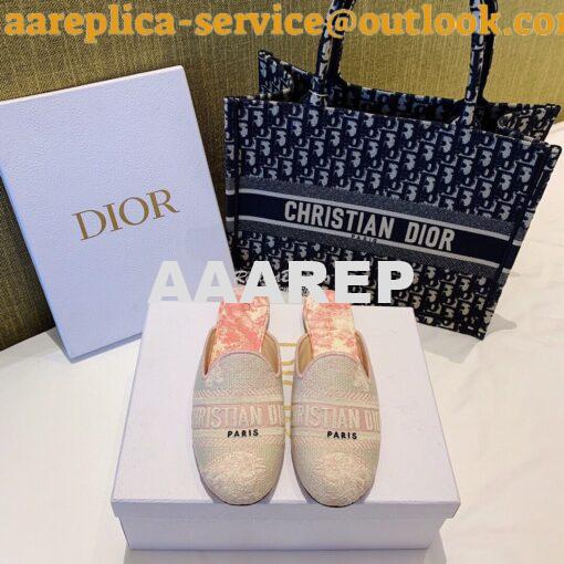 Replica Dior Off Dior Mule Pink Ecru Embroidered with Toile de Jouy Mo