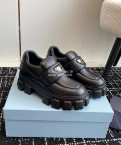 Replica Prada Soft Padded Nappa Leather Loafers 1D125N Black 2