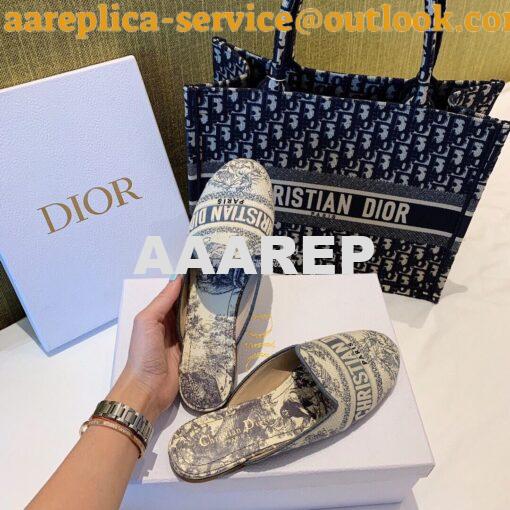 Replica Dior Off Dior Mule StoneGrey Ecru Embroidered with Toile de Jo 4