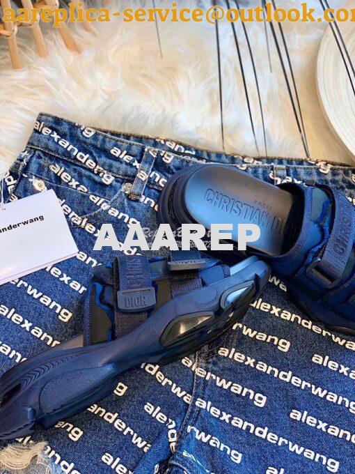 Replica Dior D-Wander Mules Dark Blue Camouflage Technical Fabric 7