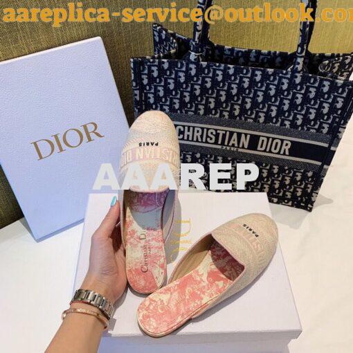 Replica Dior Off Dior Mule Pink Ecru Embroidered with Toile de Jouy Mo 4