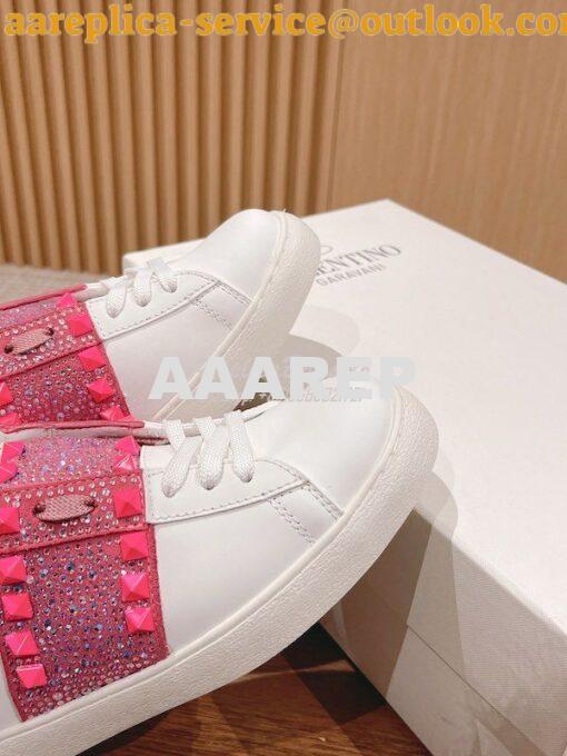 Replica Valentino Open Sneaker In Calfskin Leather with Rocksstuds & C 7