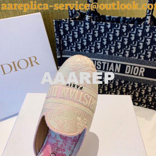 Replica Dior Off Dior Mule Pink Ecru Embroidered with Toile de Jouy Mo 7