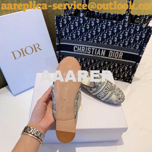 Replica Dior Off Dior Mule StoneGrey Ecru Embroidered with Toile de Jo 8