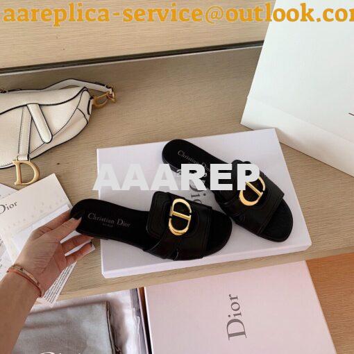 Replica Dior 30 Montaigne Mule Black Calfskin KCQ266 3