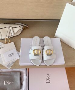 Replica Dior 30 Montaigne Mule White Calfskin KCQ266