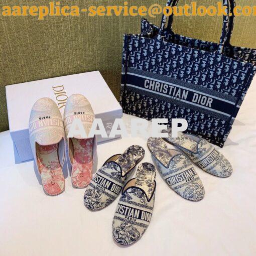 Replica Dior Off Dior Mule StoneGrey Ecru Embroidered with Toile de Jo 9