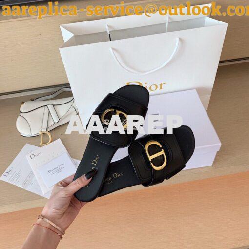 Replica Dior 30 Montaigne Mule Black Calfskin KCQ266 4