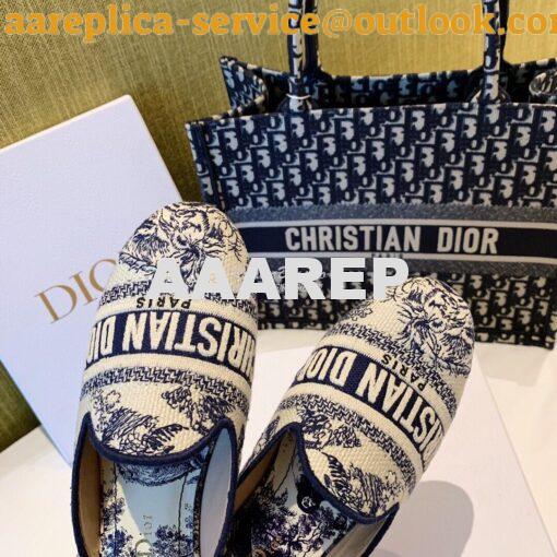 Replica Dior Off Dior Mule Blue Ecru Embroidered with Toile de Jouy Mo 7