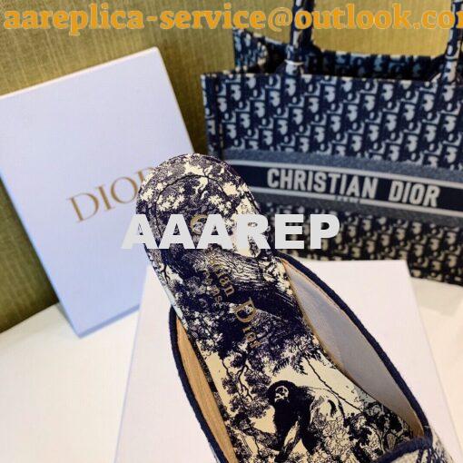 Replica Dior Off Dior Mule Blue Ecru Embroidered with Toile de Jouy Mo 9