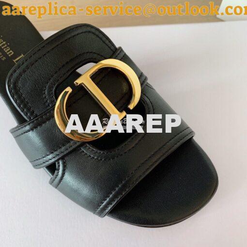 Replica Dior 30 Montaigne Mule Black Calfskin KCQ266 8