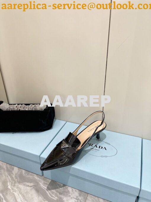 Replica Prada Patent Leather Slingbacks 45mm Heel 1D175N 6