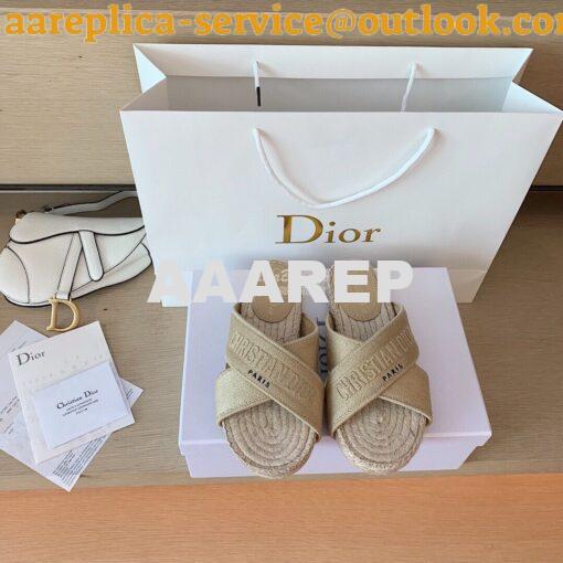 Replica Dior Granville Mule Cream Embroidered Cotton KCQ392