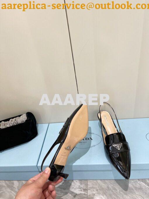 Replica Prada Patent Leather Slingbacks 45mm Heel 1D175N 8