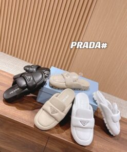 Replica Prada Mules Soft Padded Nappa Leather Sabots 1D109N