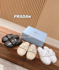 Replica Prada Mules Soft Padded Nappa Leather Sabots 1D109N 2