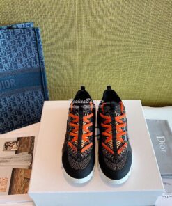 Replica Dior D-Connect Sneaker Technical Fabric Ochre Feu D'Artifice P