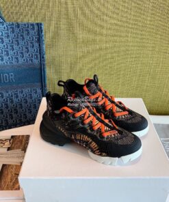 Replica Dior D-Connect Sneaker Technical Fabric Ochre Feu D'Artifice P 2