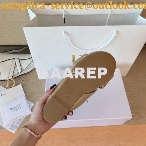 Replica Dior Granville Mule Cream Embroidered Cotton KCQ392 10