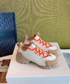 Replica Dior D-Connect Sneaker Technical Fabric Multicolor Neon Orange