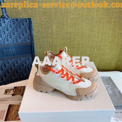 Replica Dior D-Connect Sneaker Technical Fabric Multicolor Neon Orange