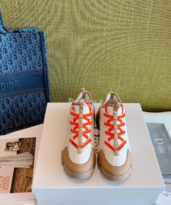 Replica Dior D-Connect Sneaker Technical Fabric Multicolor Neon Orange 2