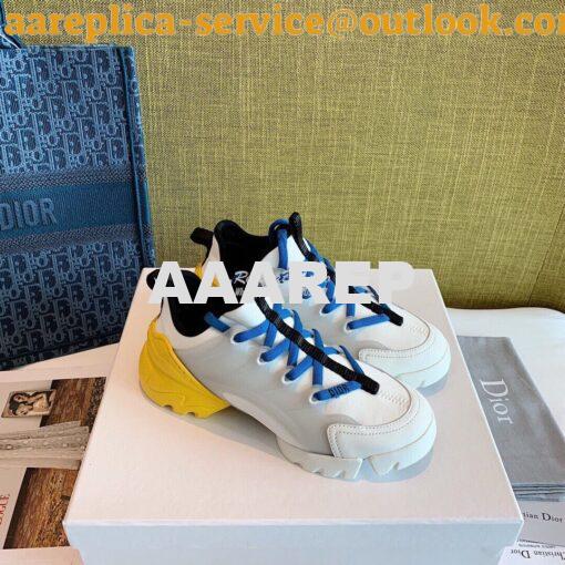 Replica Dior D-Connect Sneaker Technical Fabric Multicolor Neon Blue