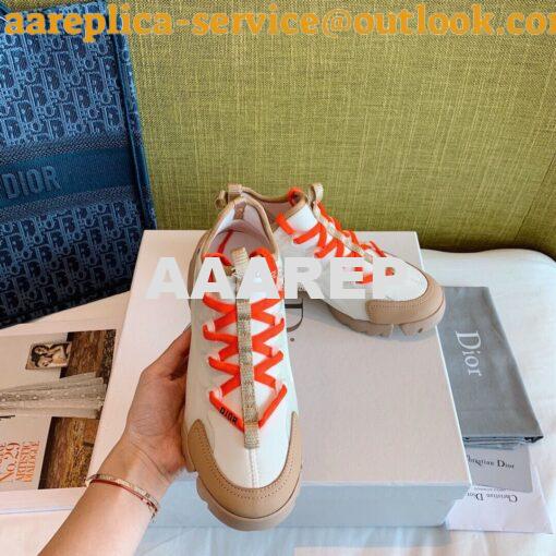 Replica Dior D-Connect Sneaker Technical Fabric Multicolor Neon Orange 3