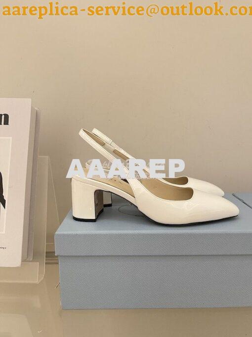 Replica Prada Patent-leather Slingback Pumps 1I173N 6