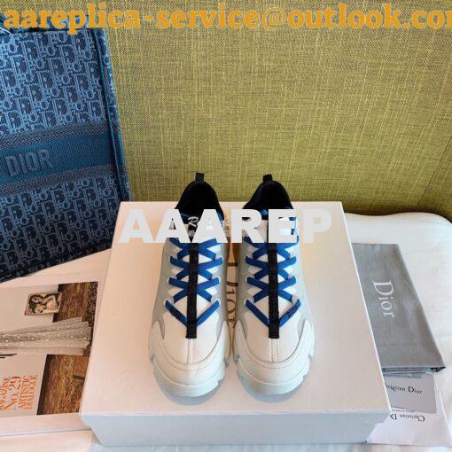 Replica Dior D-Connect Sneaker Technical Fabric Multicolor Neon Blue 2