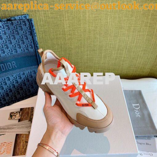 Replica Dior D-Connect Sneaker Technical Fabric Multicolor Neon Orange 4