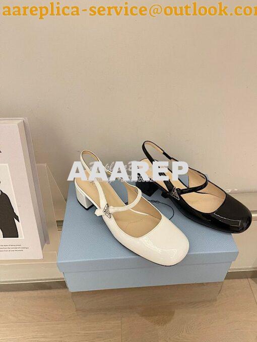 Replica Prada Patent leather slingbacks 1I161N