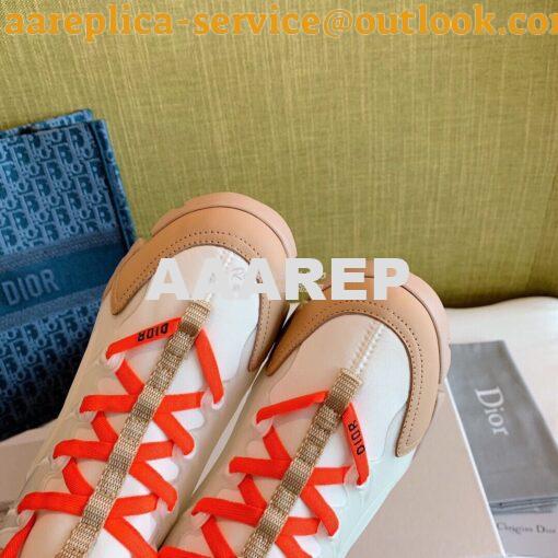 Replica Dior D-Connect Sneaker Technical Fabric Multicolor Neon Orange 5