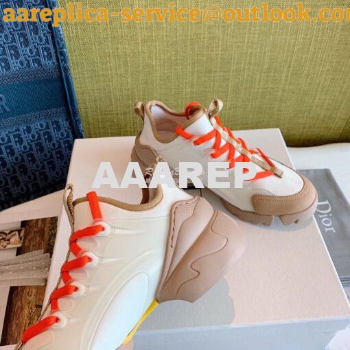 Replica Dior D-Connect Sneaker Technical Fabric Multicolor Neon Orange 6