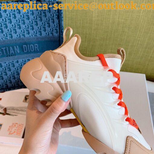 Replica Dior D-Connect Sneaker Technical Fabric Multicolor Neon Orange 7