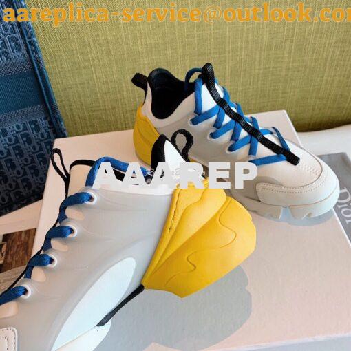 Replica Dior D-Connect Sneaker Technical Fabric Multicolor Neon Blue 7