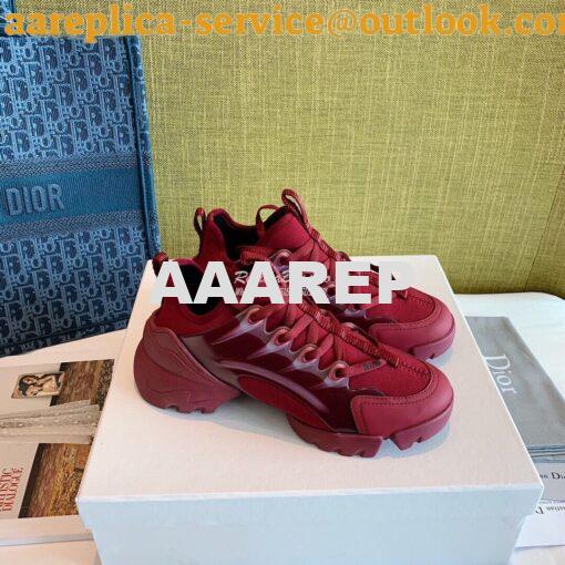 Replica Dior D-Connect Sneaker Technical Fabric Burgundy