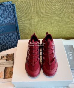 Replica Dior D-Connect Sneaker Technical Fabric Burgundy 2