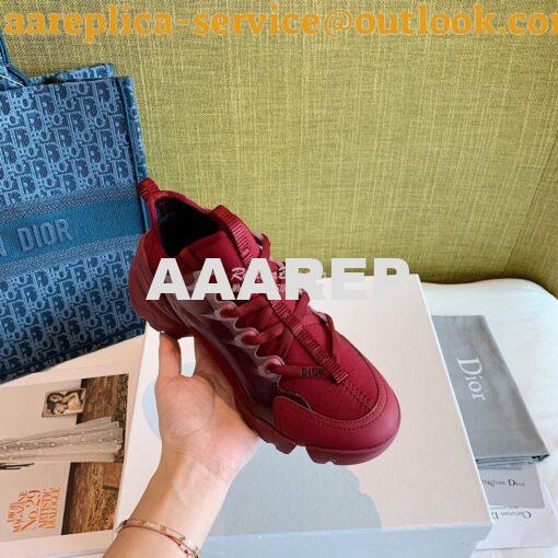 Replica Dior D-Connect Sneaker Technical Fabric Burgundy 3