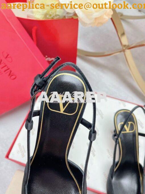 Replica Valentino Vlogo Signature Satin Slingback Pumps 80mm ii 7