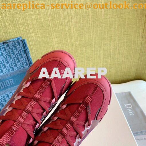 Replica Dior D-Connect Sneaker Technical Fabric Burgundy 4