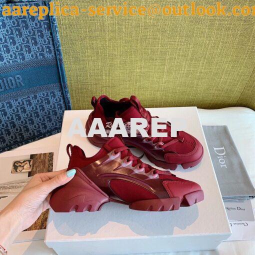 Replica Dior D-Connect Sneaker Technical Fabric Burgundy 5