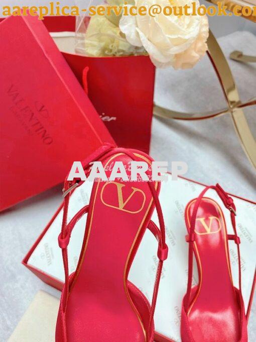 Replica Valentino Vlogo Signature Satin Slingback Pumps 80mm ii 12