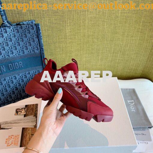 Replica Dior D-Connect Sneaker Technical Fabric Burgundy 6