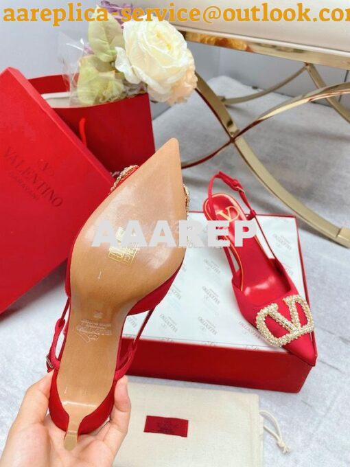 Replica Valentino Vlogo Signature Satin Slingback Pumps 80mm ii 14