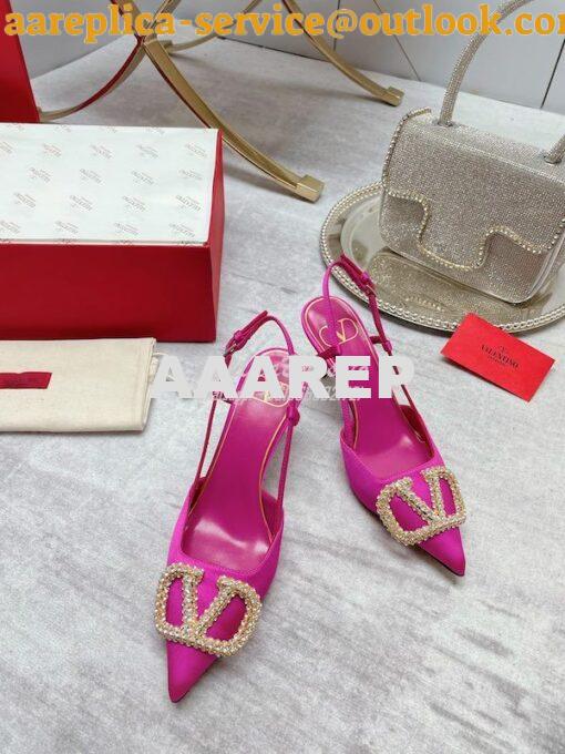 Replica Valentino Vlogo Signature Satin Slingback Pumps 80mm ii 17