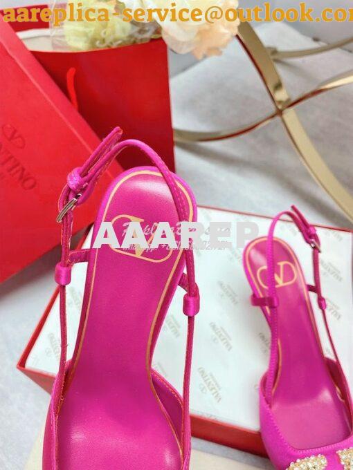 Replica Valentino Vlogo Signature Satin Slingback Pumps 80mm ii 18